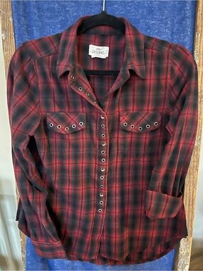 Shyanne Wine & Black Plaid Button-Up Shirt